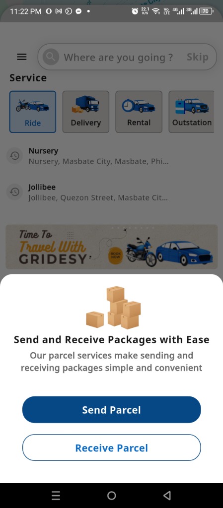 G Ridesy Delivery App - Send Parcels Instantly